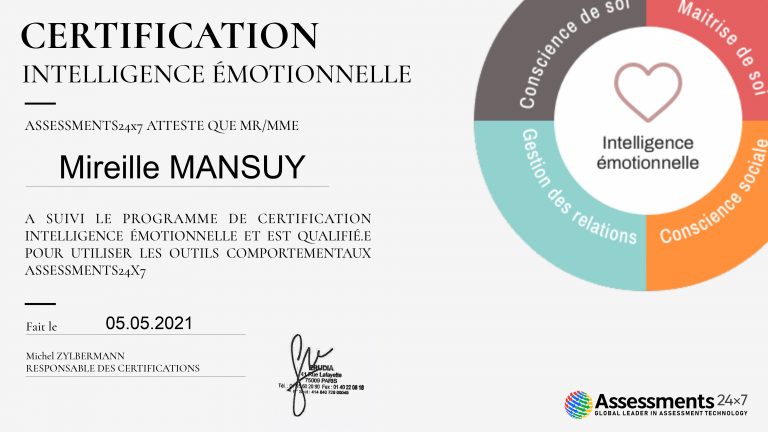 Certification Mireille Mansuy, Intelligence émotionnelle
